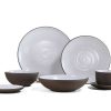 Place Settings Jono Pandolfi | Coupe 7-Piece Place Setting Dark Brown / White